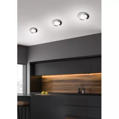 Stropné vstavané LED svetlo HARRIMAN - 10W, 6500K (studená biela) + biele svetlo, 12,5cm, okrúhle, chrómované