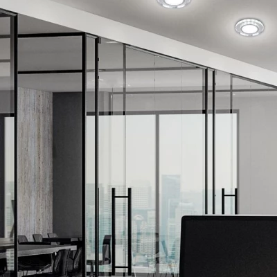Stropné vstavané LED svetlo HARRIMAN - 10W, 6500K (studená biela) + biele svetlo, 12,5cm, okrúhle, chrómované