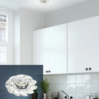 Okrúhle podhľadové svietidlo KASILOF - 1xGU10, MR16, 50W, 10cm, chrómované