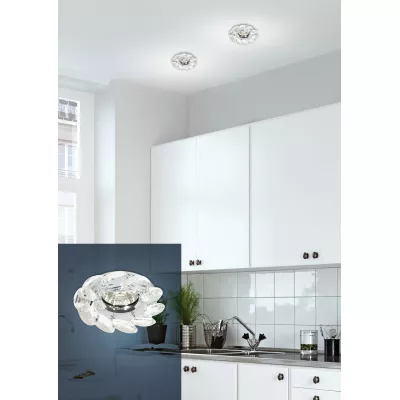 Okrúhle podhľadové svietidlo KASILOF - 1xGU10, MR16, 50W, 10cm, chrómované