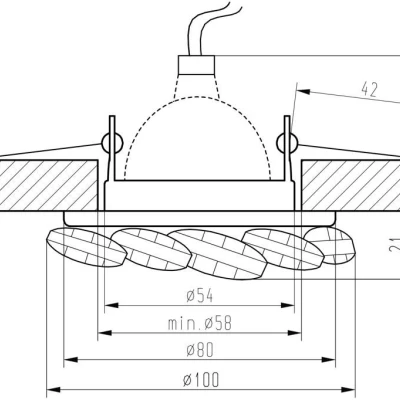 Okrúhle podhľadové svietidlo KASILOF - 1xGU10, MR16, 50W, 10cm, chrómované