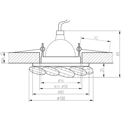 Okrúhle podhľadové svietidlo KASILOF - 1xGU10, MR16, 50W, 10cm, chrómované
