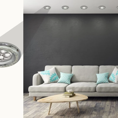 Vstavané okrúhle svietidlo LOUDON - 1xGU10, 50W, 9cm, chrómované