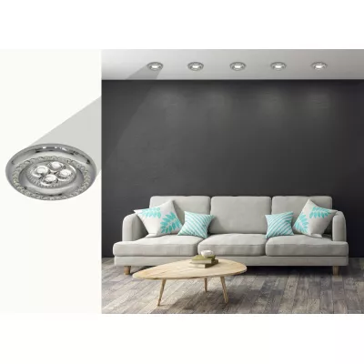 Vstavané okrúhle svietidlo LOUDON - 1xGU10, 50W, 9cm, chrómované