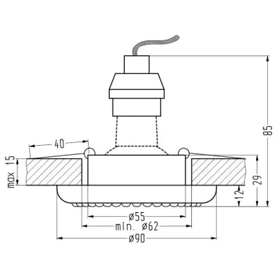 Vstavané okrúhle svietidlo LOUDON - 1xGU10, 50W, 9cm, čierne