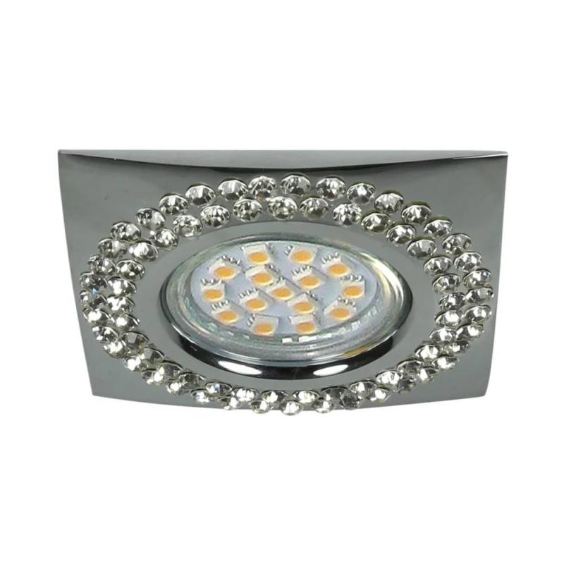 Zápustné hranaté osvetlenie LOUDON - 1xGU10, 50W, 9x9cm, chrómované