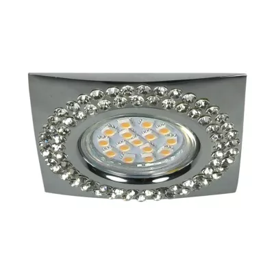 Zápustné hranaté osvetlenie LOUDON - 1xGU10, 50W, 9x9cm, chrómované
