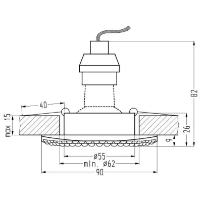 Zápustné hranaté osvetlenie LOUDON - 1xGU10, 50W, 9x9cm, chrómované