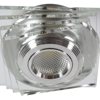 Stropné hranaté zápustné LED svetlo MABTON - 3W, 3000K (teplá biela), hranaté, číre