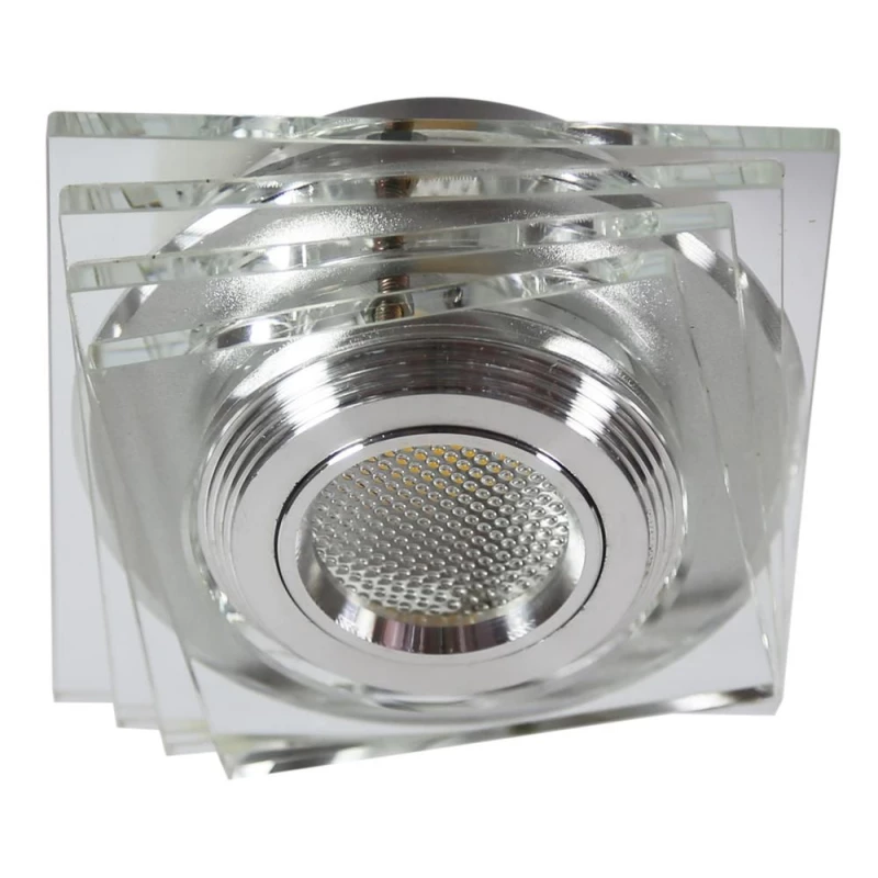 Stropné hranaté zápustné LED svetlo MABTON - 3W, 3000K (teplá biela), hranaté, číre