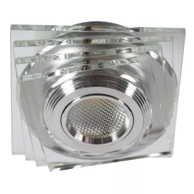 Stropné hranaté zápustné LED svetlo MABTON - 3W, 3000K (teplá biela), hranaté, číre