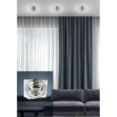 Stropné hranaté zápustné LED svetlo MABTON - 3W, 3000K (teplá biela), hranaté, číre