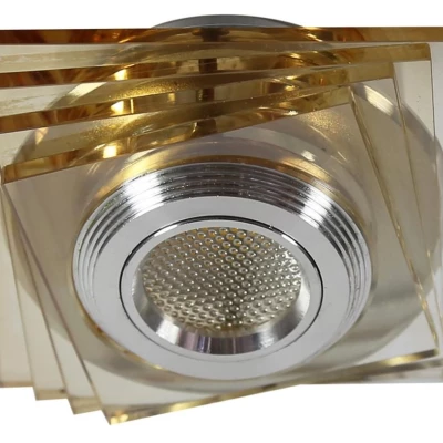 Stropné hranaté zápustné LED svetlo MABTON - 3W, 3000K (teplá biela), hranaté, jantárové