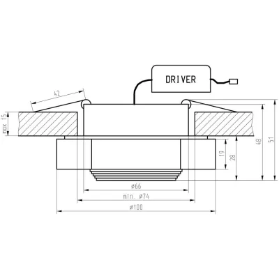 LED zápustné svetlo MENTOSANO - 3W, 3000K (teplá biela), číre