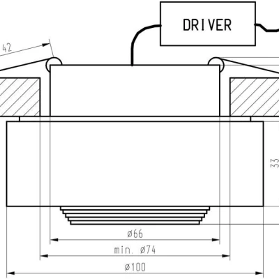 Stropné podhľadové LED svetlo MERCER - 3W, 3000K (teplá biela), okrúhle, číre