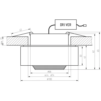Stropné podhľadové LED svetlo MERCER - 3W, 3000K (teplá biela), okrúhle, číre