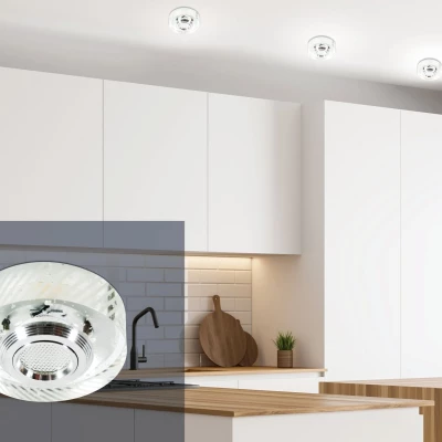 Stropné podhľadové LED svetlo MERCER - 3W, 3000K (teplá biela), okrúhle, číre