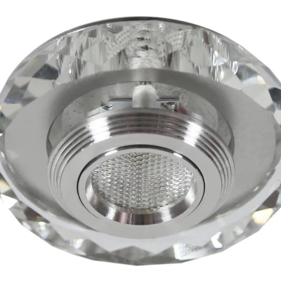 Vstavané stropné LED svietidlo MOSES - 3W, 3000K (teplá biela), chrómované / číre