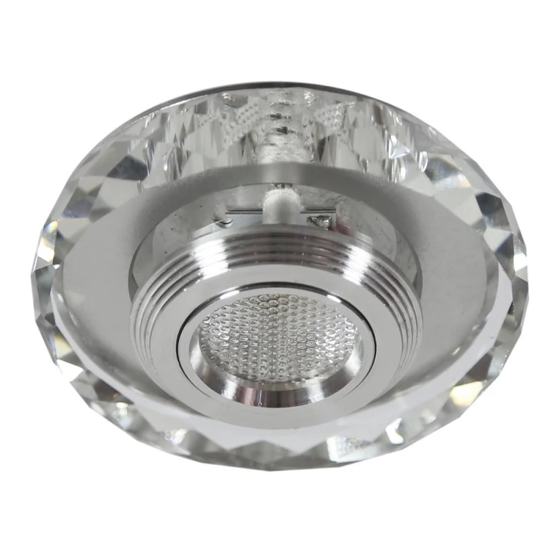 Vstavané stropné LED svietidlo MOSES - 3W, 3000K (teplá biela), chrómované / číre