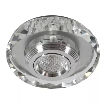 Vstavané stropné LED svietidlo MOSES - 3W, 3000K (teplá biela), chrómované / číre
