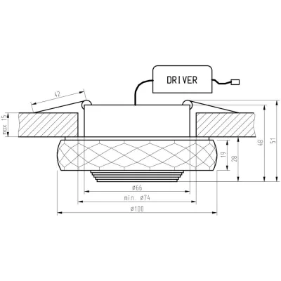 Vstavané stropné LED svietidlo MOSES - 3W, 3000K (teplá biela), chrómované / číre