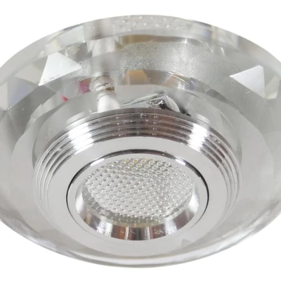 Zápustné okrúhle stropné LED svietidlo MOUNTLAKE - 3W, 3000K (teplá biela), chrómované / číre