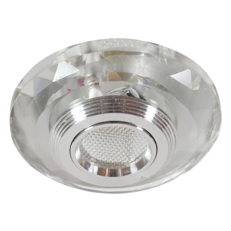 Zápustné okrúhle stropné LED svietidlo MOUNTLAKE - 3W, 3000K (teplá biela), chrómované / číre