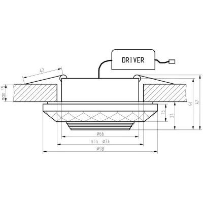 Zápustné okrúhle stropné LED svietidlo MOUNTLAKE - 3W, 3000K (teplá biela), chrómované / číre