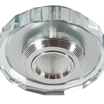 Zápustné okrúhle stropné LED svetlo NAPAVINE - 3W, 3000K (teplá biela), chrómované / číre