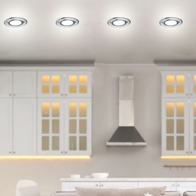 LED stropné vstavané osvetlenie REMOTO 3 - 2x5W, 6500K (studená biela), strieborné