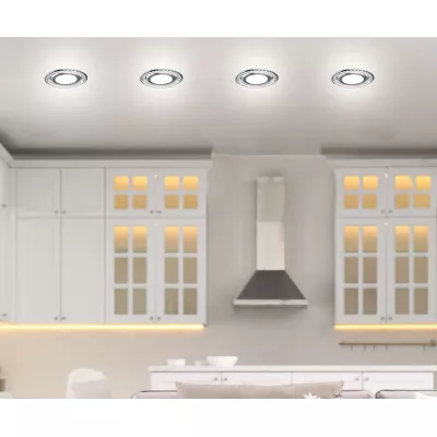 LED stropné vstavané osvetlenie REMOTO 3 - 2x5W, 6500K (studená biela), strieborné