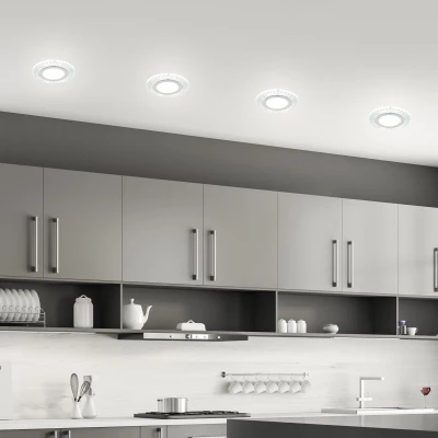 LED stropné vstavané svietidlo REMOTO 2 - 2x5W, 6500K (studená biela), strieborné