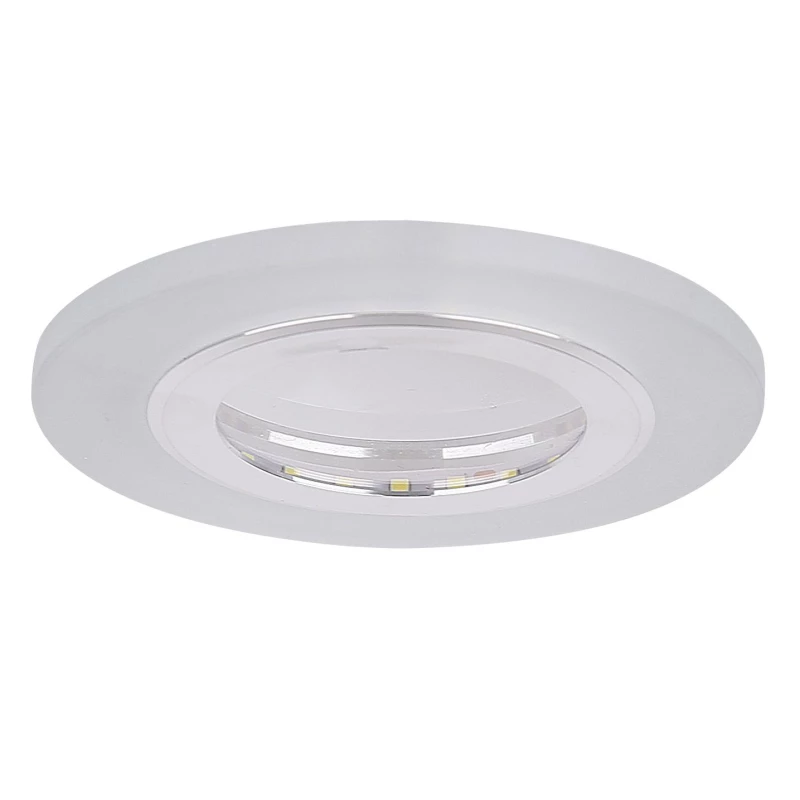 LED stropné vstavané svetlo ROMURE - 2x5W, 4000K (denná biela), strieborné / mrazené sklo