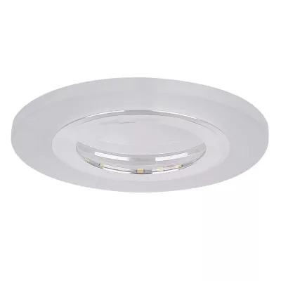 LED stropné vstavané svetlo ROMURE - 2x5W, 4000K (denná biela), strieborné / mrazené sklo