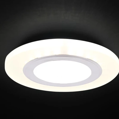 LED stropné vstavané svetlo ROMURE - 2x5W, 4000K (denná biela), strieborné / mrazené sklo