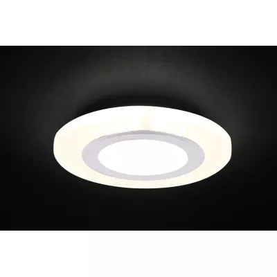 LED stropné vstavané svetlo ROMURE - 2x5W, 4000K (denná biela), strieborné / mrazené sklo