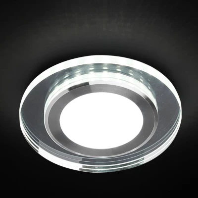 LED stropné vstavané svetlo ROMURE - 2x5W, 4000K (denná biela), strieborné / zrkadlové sklo