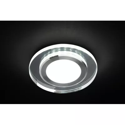 LED stropné vstavané svetlo ROMURE - 2x5W, 4000K (denná biela), strieborné / zrkadlové sklo