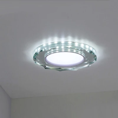 LED stropné zápustné svietidlo ROSSAE - 8W, 6500K (studená biela), 11cm, biele / číre