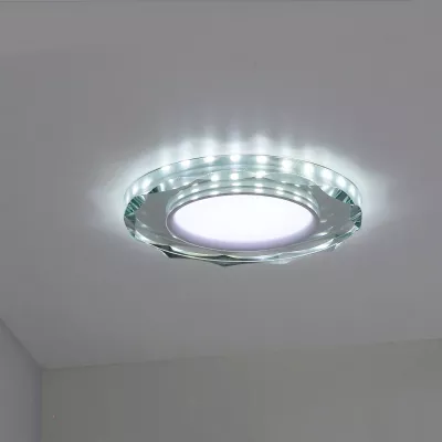 LED stropné zápustné svietidlo ROSSAE - 8W, 6500K (studená biela), 11cm, biele / číre