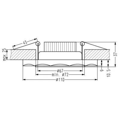 LED stropné zápustné svietidlo ROSSAE - 8W, 6500K (studená biela), 11cm, biele / číre