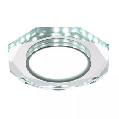 LED stropné zápustné svetlo ROSSAE - 8W, 6500K (studená biela), 11cm, biele / číre