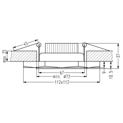 LED stropné zápustné svetlo ROSSAE - 8W, 6500K (studená biela), 11cm, biele / číre