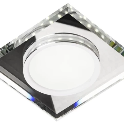 LED stropné zápustné osvetlenie ROSSAE - 8W, 6500K (studená biela), 11x11cm, hranaté, biele / číre