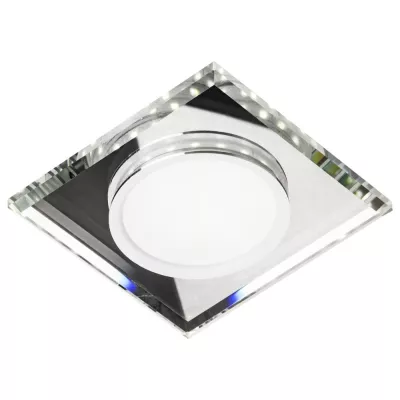 LED stropné zápustné osvetlenie ROSSAE - 8W, 6500K (studená biela), 11x11cm, hranaté, biele / číre