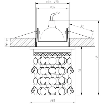 Stropné podhľadové osvetlenie TOGIAK - 1xGU5,3, MR16, 50W, chrómované / modré