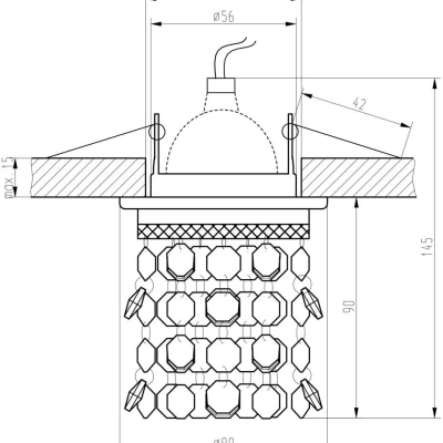 Stropné podhľadové osvetlenie TOGIAK - 1xGU5,3, MR16, 50W, chrómované / červené