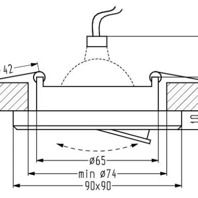 Stropné vstavané bodové svietidlo VIVIDUS - 1xGU10, MR16, 50W, 9cm, hranaté, číre