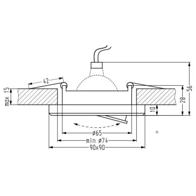 Stropné vstavané bodové svietidlo VIVIDUS - 1xGU10, MR16, 50W, 9cm, hranaté, čierne