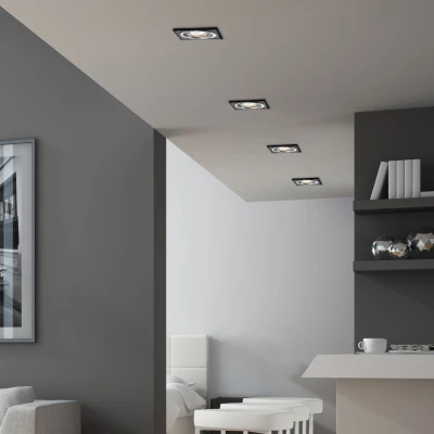 Stropné vstavané bodové svietidlo VIVIDUS - 1xGU10, MR16, 50W, 9cm, hranaté, čierne